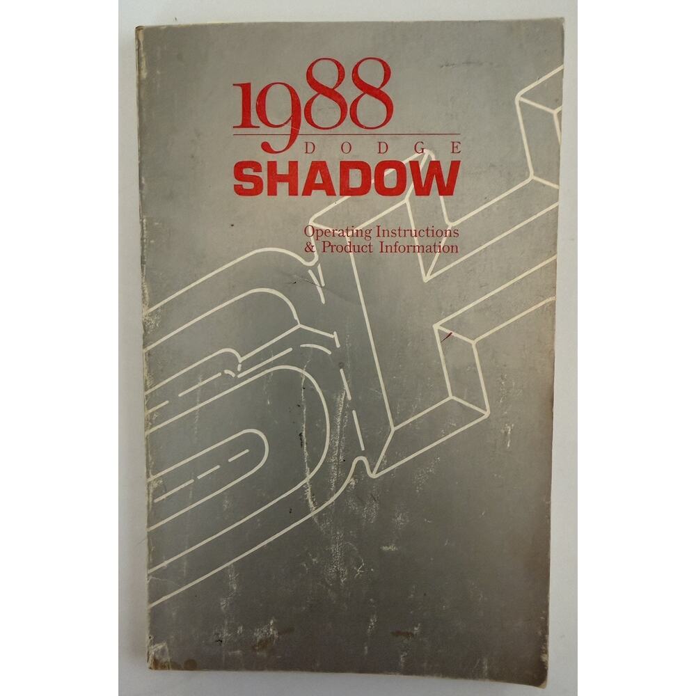 1988 Dodge Shadow Owner's Manual 81-226-8031